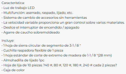 Herramienta Multi Proposito Oscilante 300W WESCO WS5123K Con Cable3