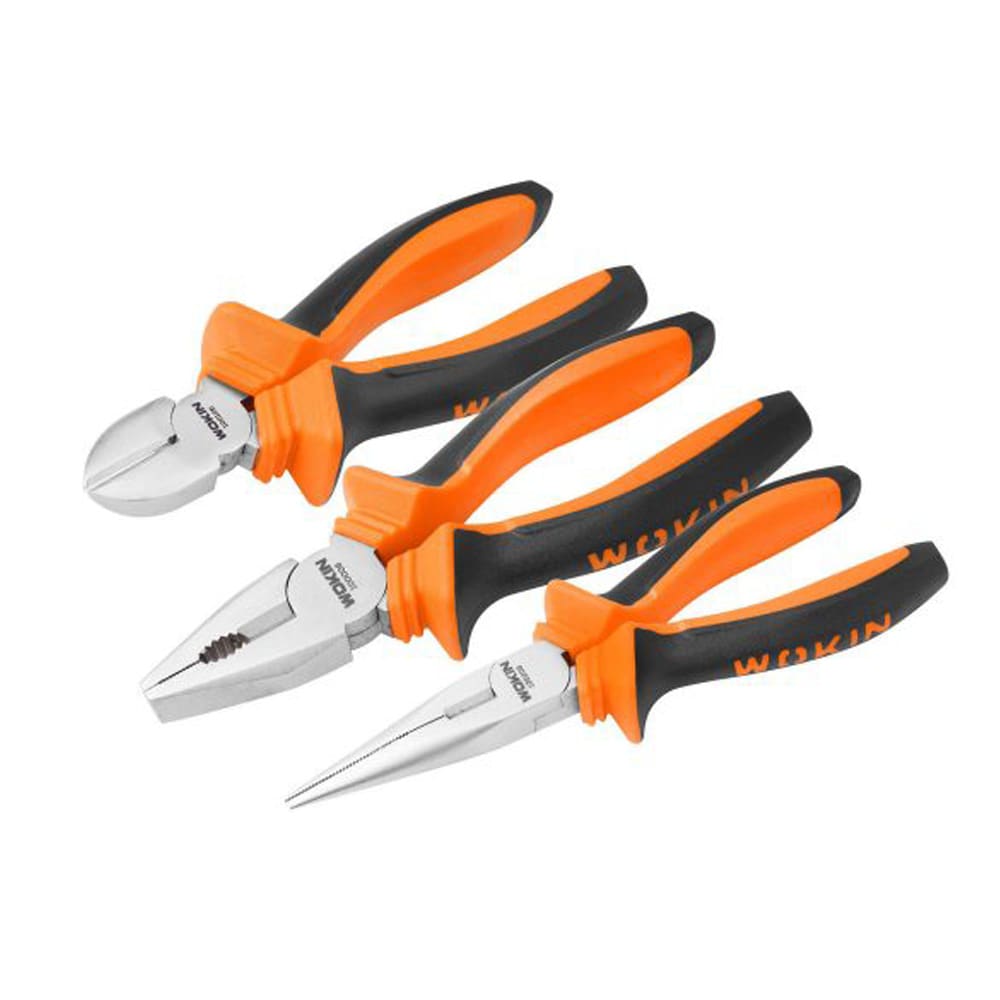 Set De Alicates 3 Pcs Wokin Universal Cortante Y Punta2