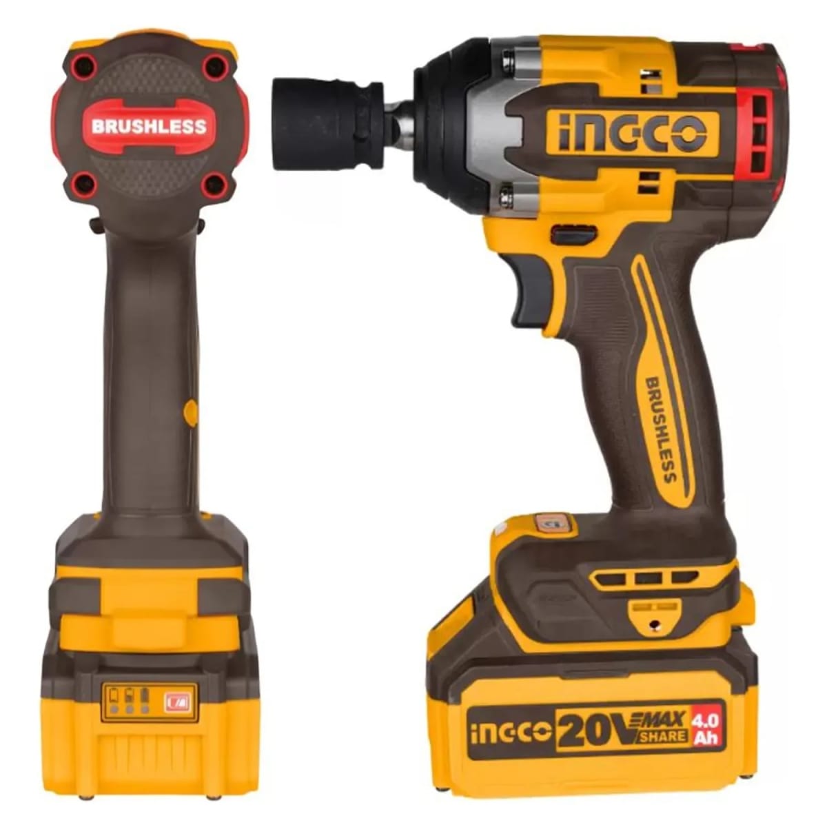 PISTOLA DE IMPACTO BL 850NM 20V 2 BATERIAS+1CARGADOR INGCO2