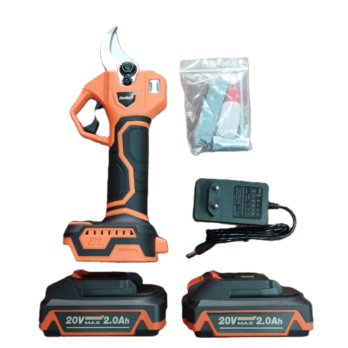 Tijera de Podar Inalámbrica Redbo 20V 2 Baterias + Cargador3