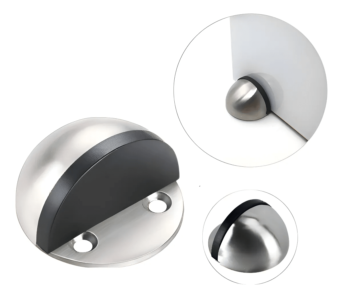 Tope para puertas Media Luna Niquel Plateada Ferretools 0