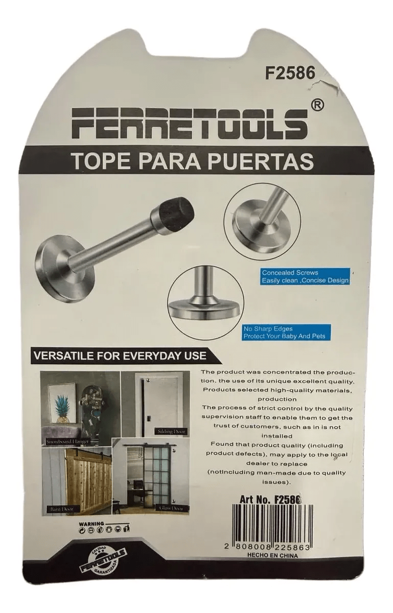 Tope Recto Para Puerta A Pared Cromadro Tipo Espiga3