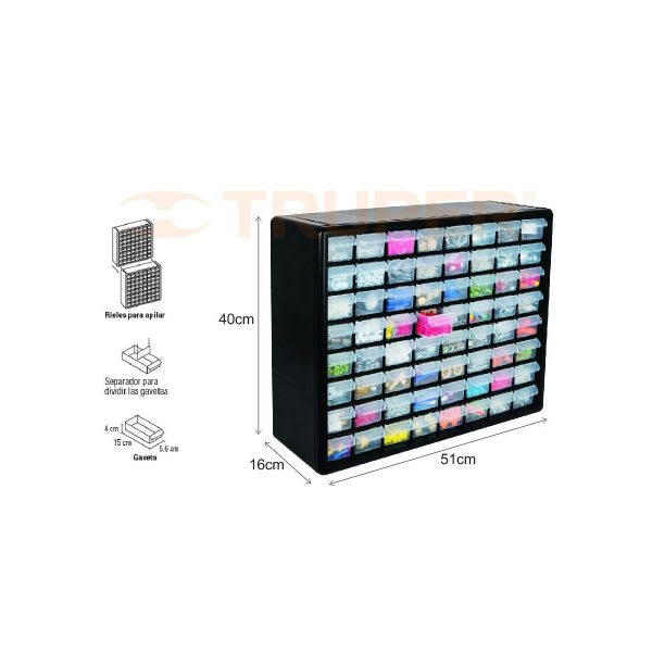CAJA ORGANIZADOR 64 GAVETAS 40X51CMS4