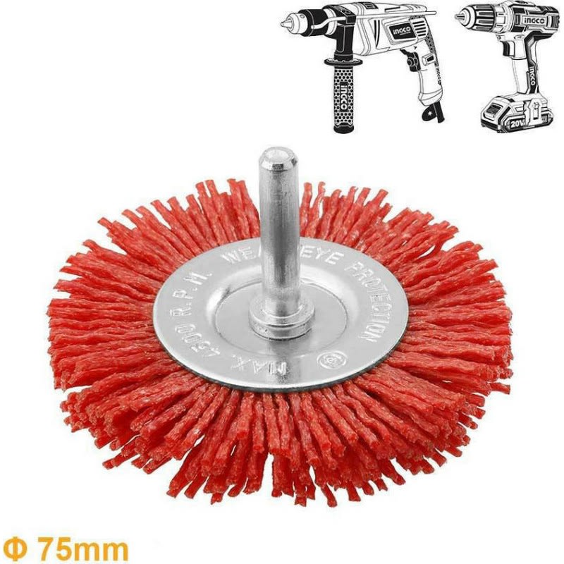 Grata Circular De Nylon Con Vastago 1/4 75mm Ingco Wb40755 1