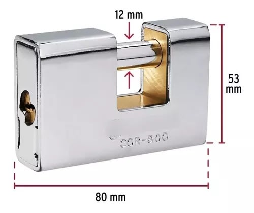 Candado Antipalanca Acero 80 Mm Hermex Cor-80q3