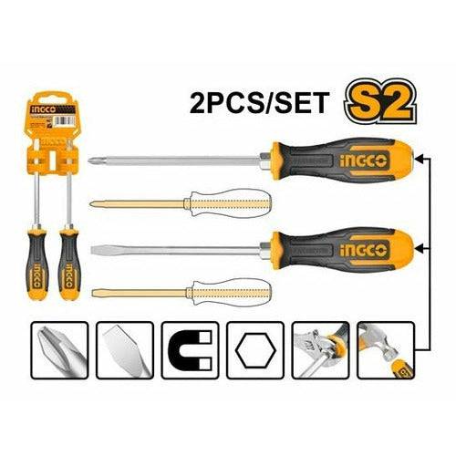 Juegos Destornilladores de Golpe 2PCS Cruz /Paleta Ingco HSGT680208 0