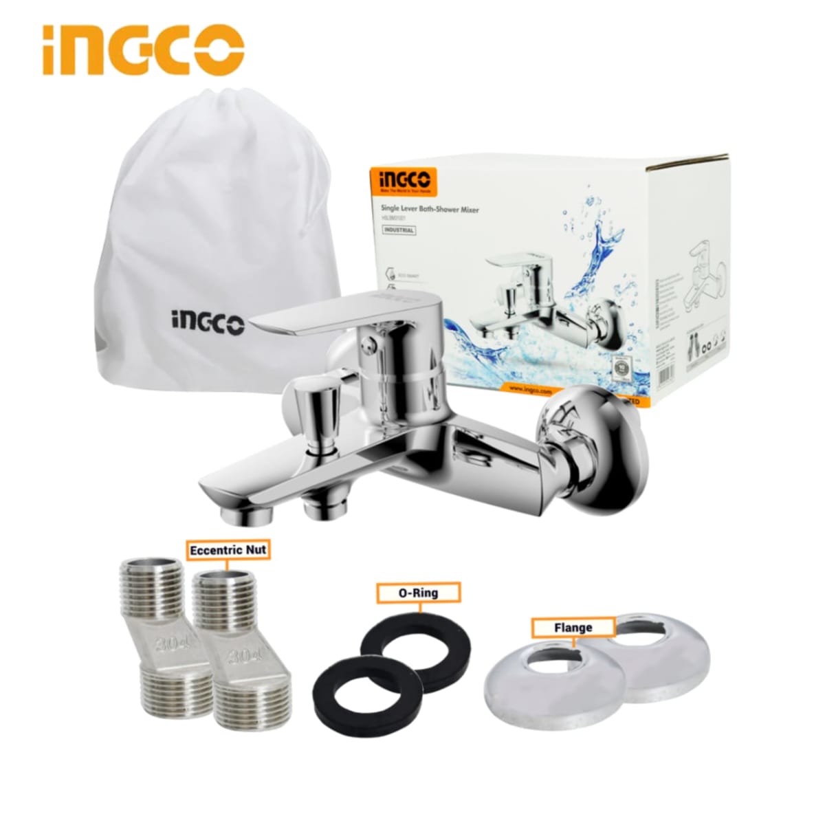 Llave Mono mando Ducha Tina 150 x 175 mm Cromado  Hslbm31001 2