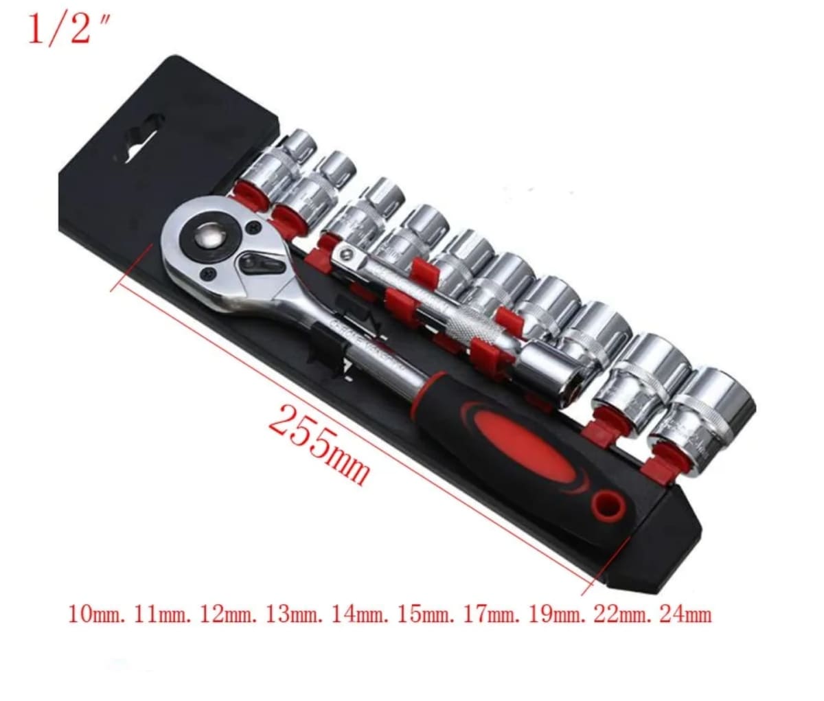 Juego De Dado 12pcs Cuadrante 1/2 De 10 a 24mm Hexagonal5