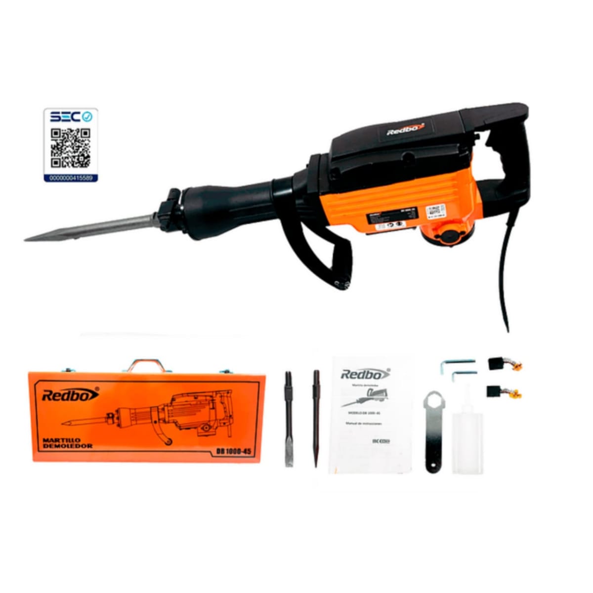 Cango Demoledor 1100w 45J 15kg Redbo Db1000-452