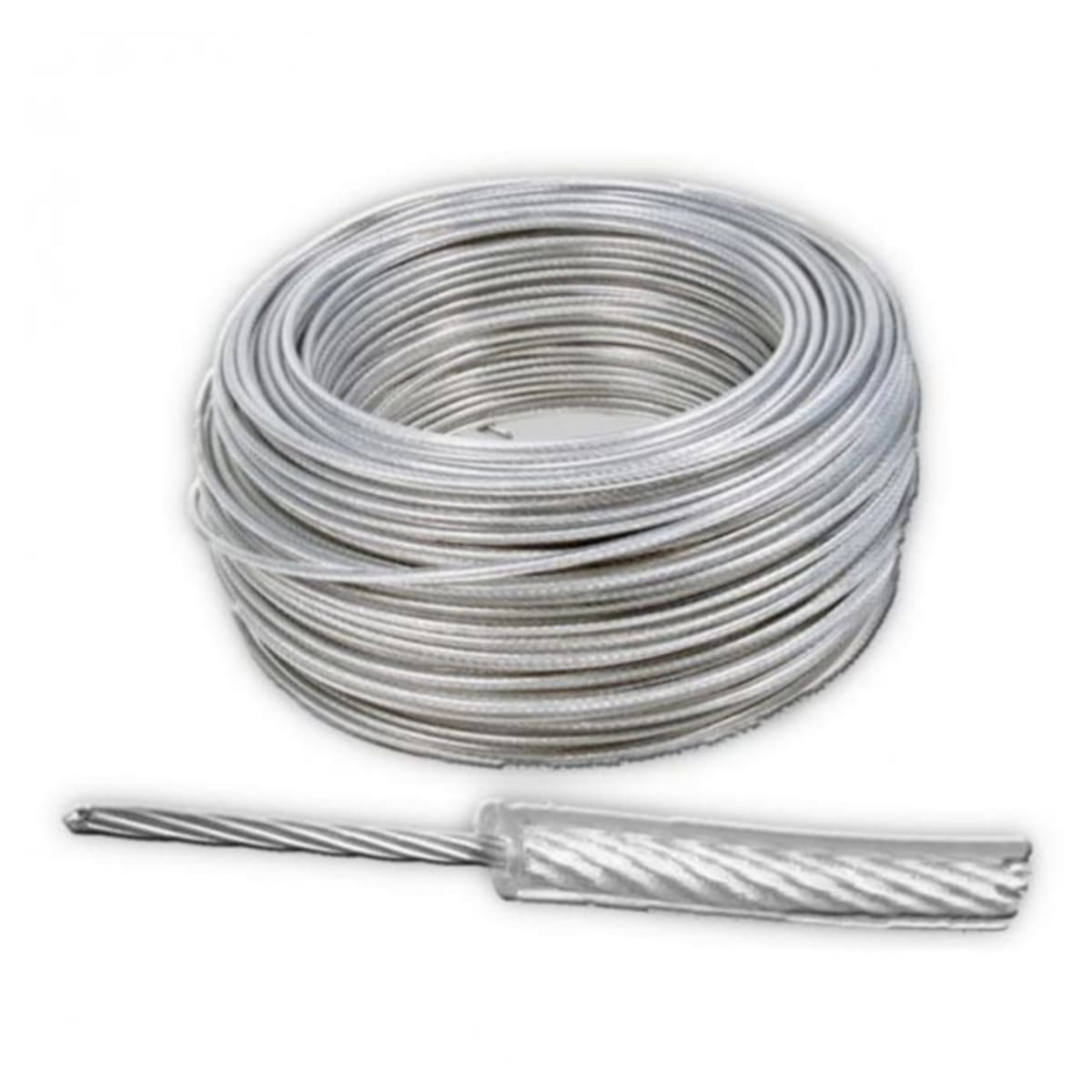 Cable O Piola De 2 A 3mm De Acero Forrada En Pvc Rollo 50mts 0