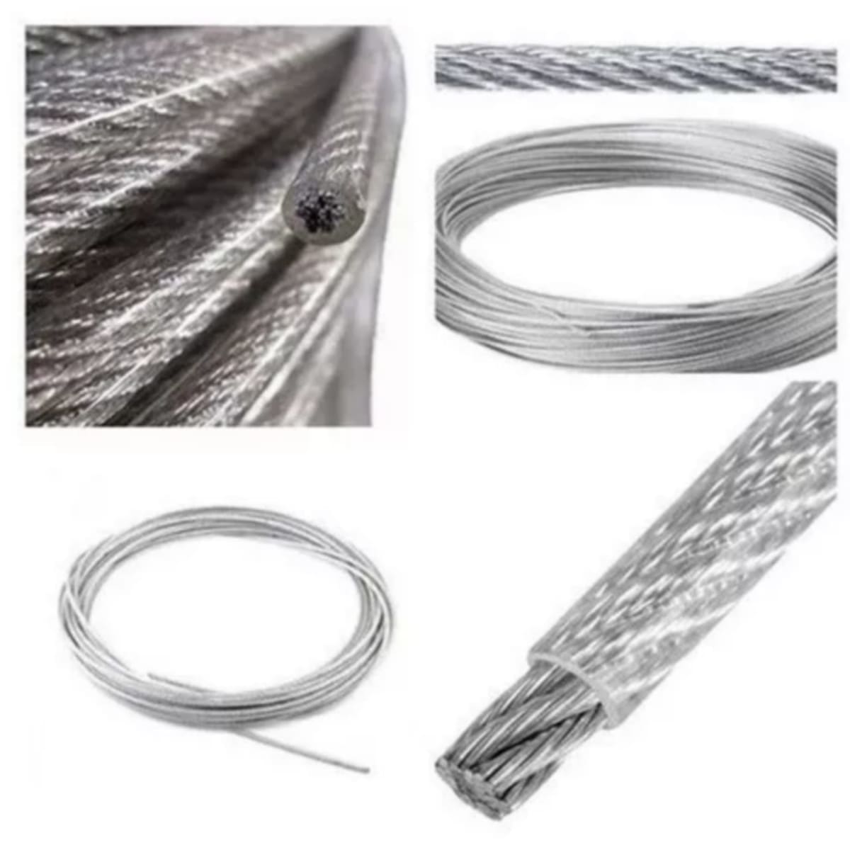 Cable O Piola De 2 A 3mm De Acero Forrada En Pvc Rollo 10mts2