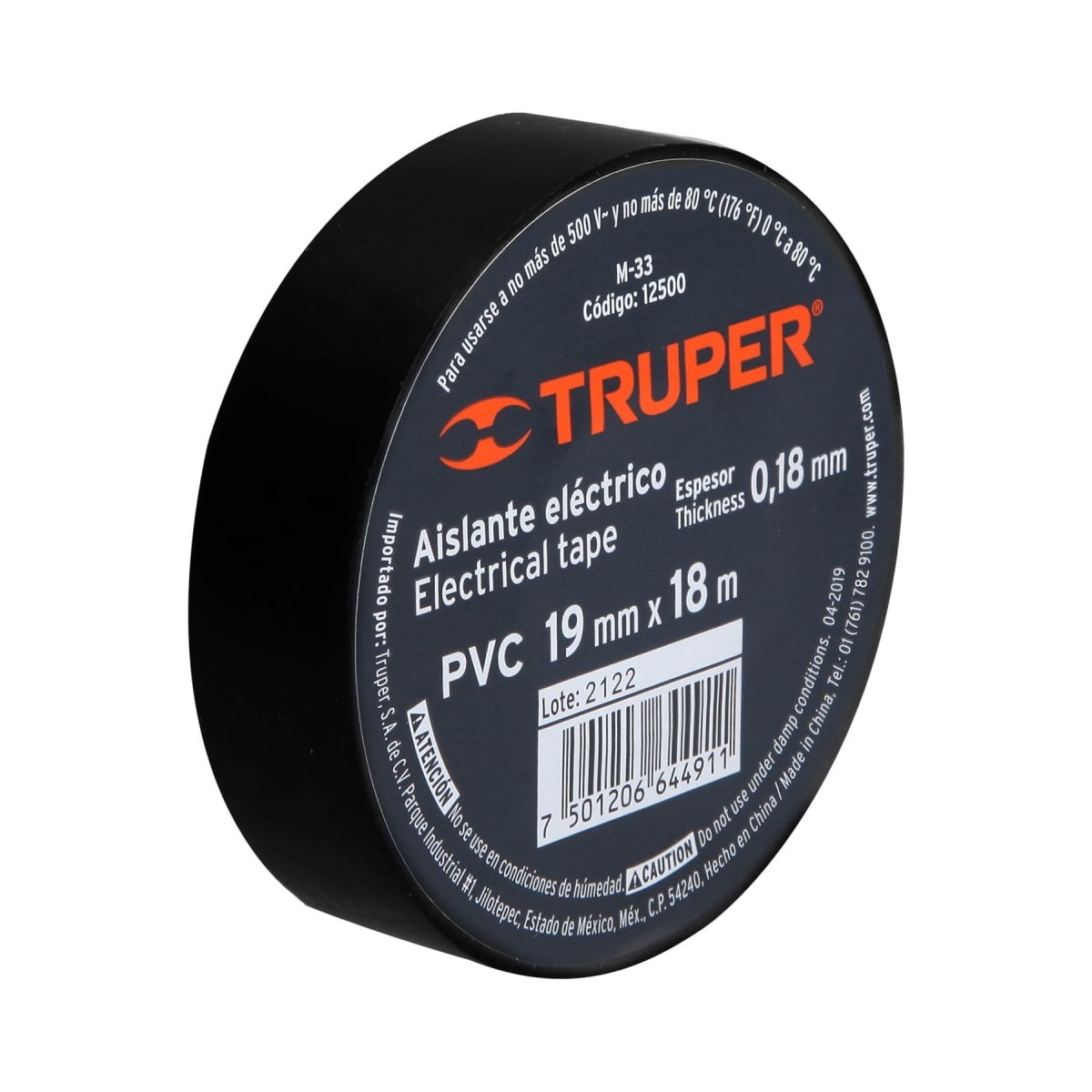 Huincha Aisladora Negra 18mts X 19mm Truper 0