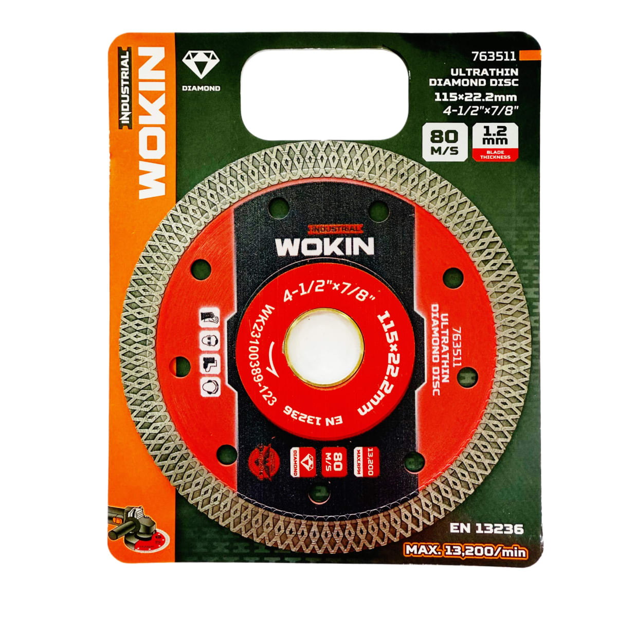 DISCO DIAMANTADO PORCELANATO 4.5 pulg MARMOL GRANITO EXTRA FINO WOKIN 763511 0