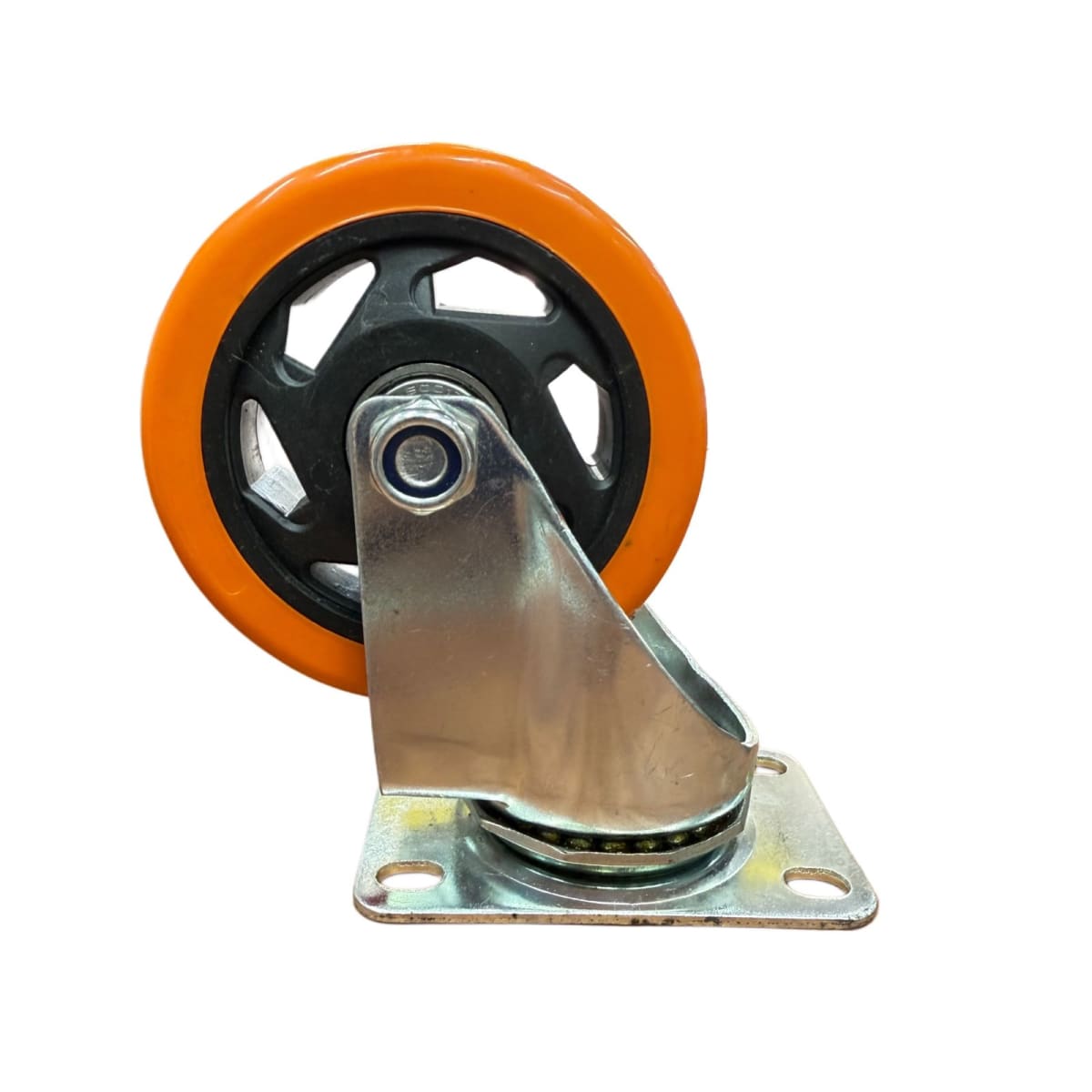 RUEDA GIRATORIA 4 PULG PACK 2 UND CON RODAMIENTO NARANJA4