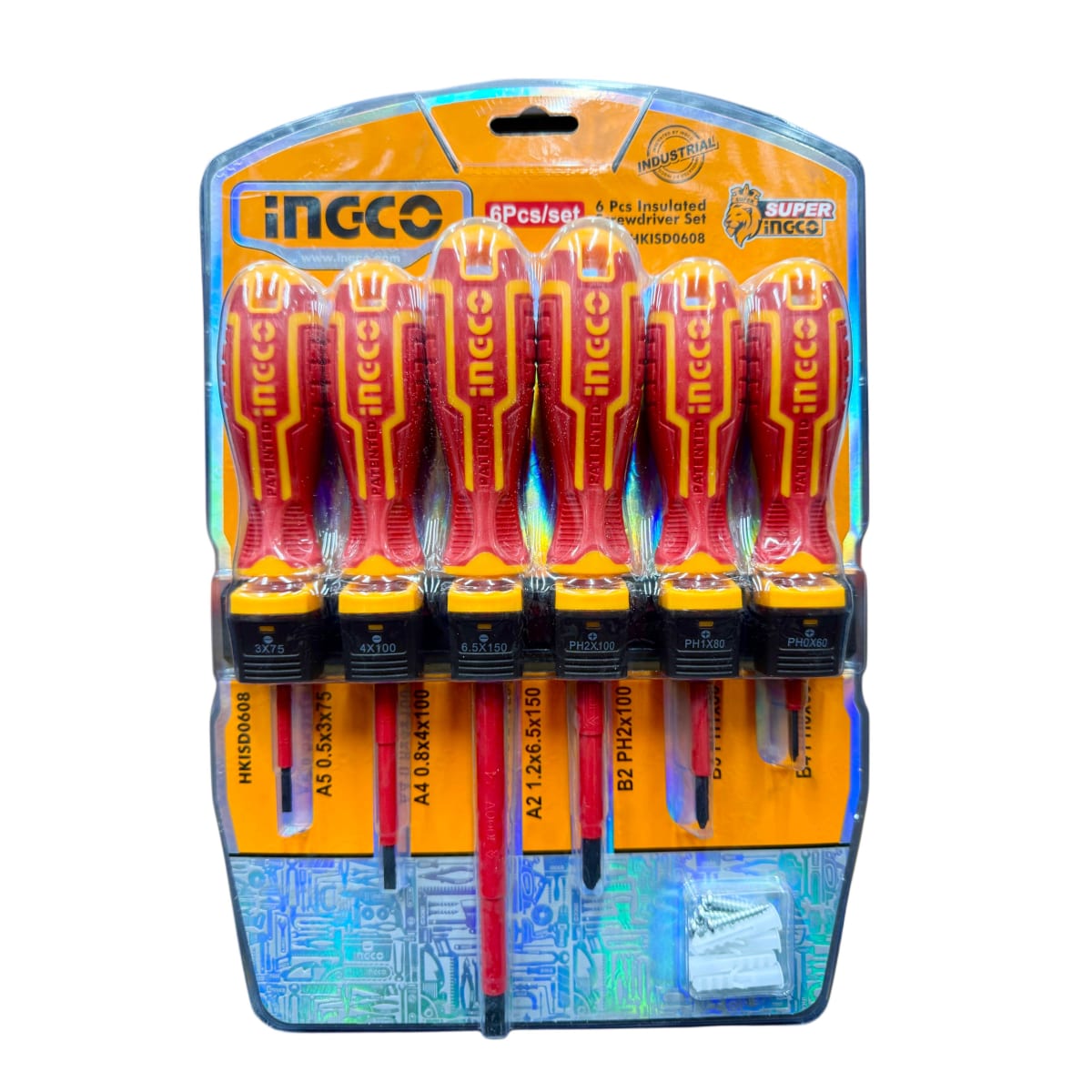 Juego 6 unidades Destornillador Aislado 1000v Hkisd0608 0