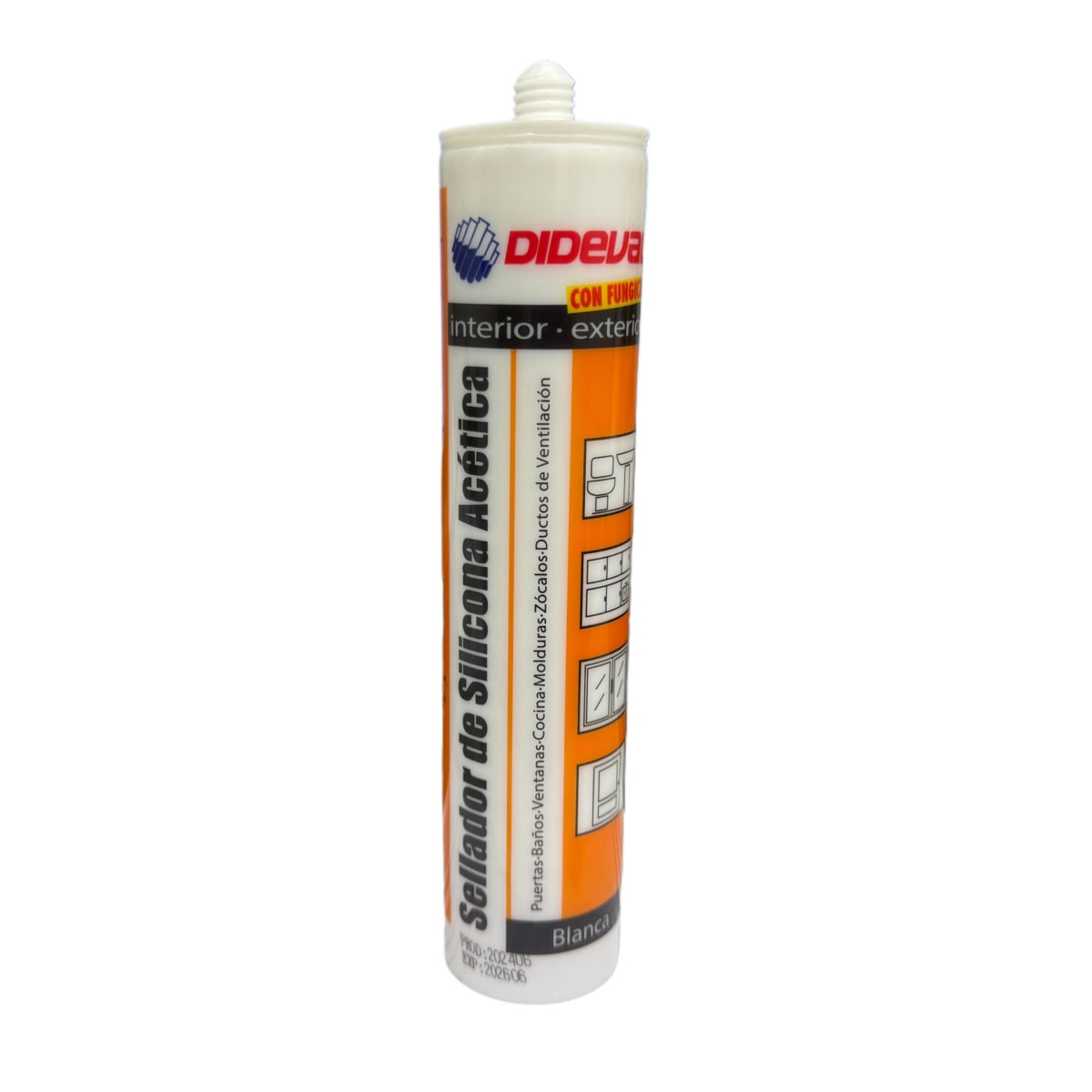 SELLADOR SILICONA ACETICA BLANCA 280ml DIDEVA 0