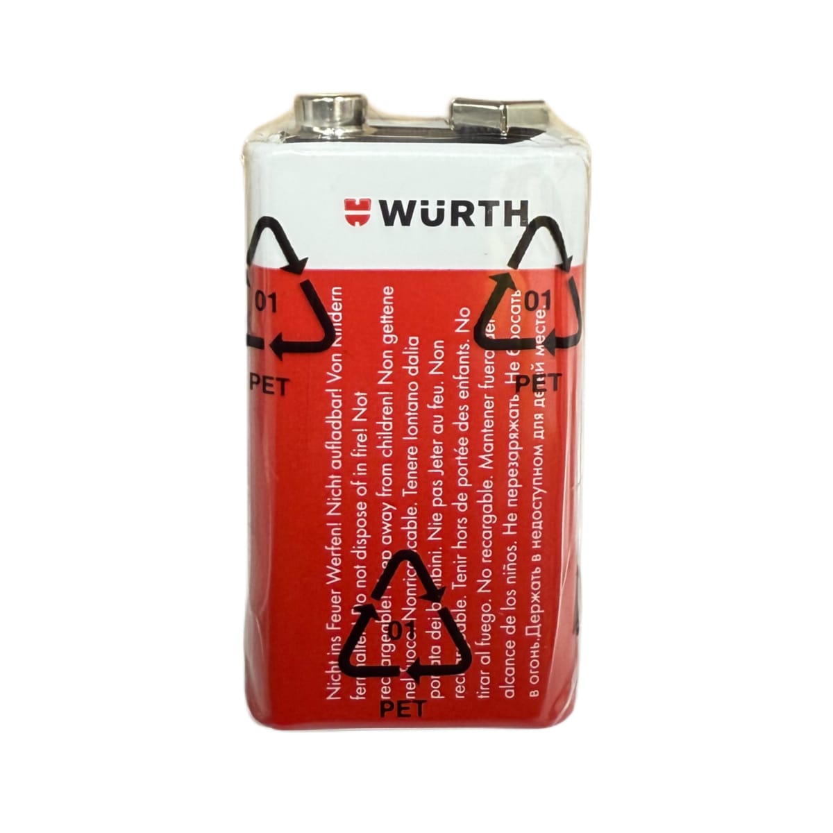 PILAS ALCALINAS BLOCK 1 UND WURTH 9V 6LR61 CUADRADA2