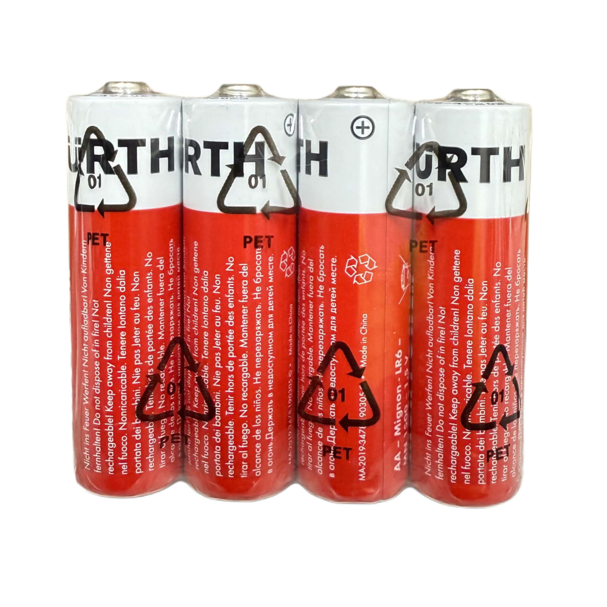 PILAS ALCALINAS (AA) PACK 4 UND WURTH 1.5V LR63
