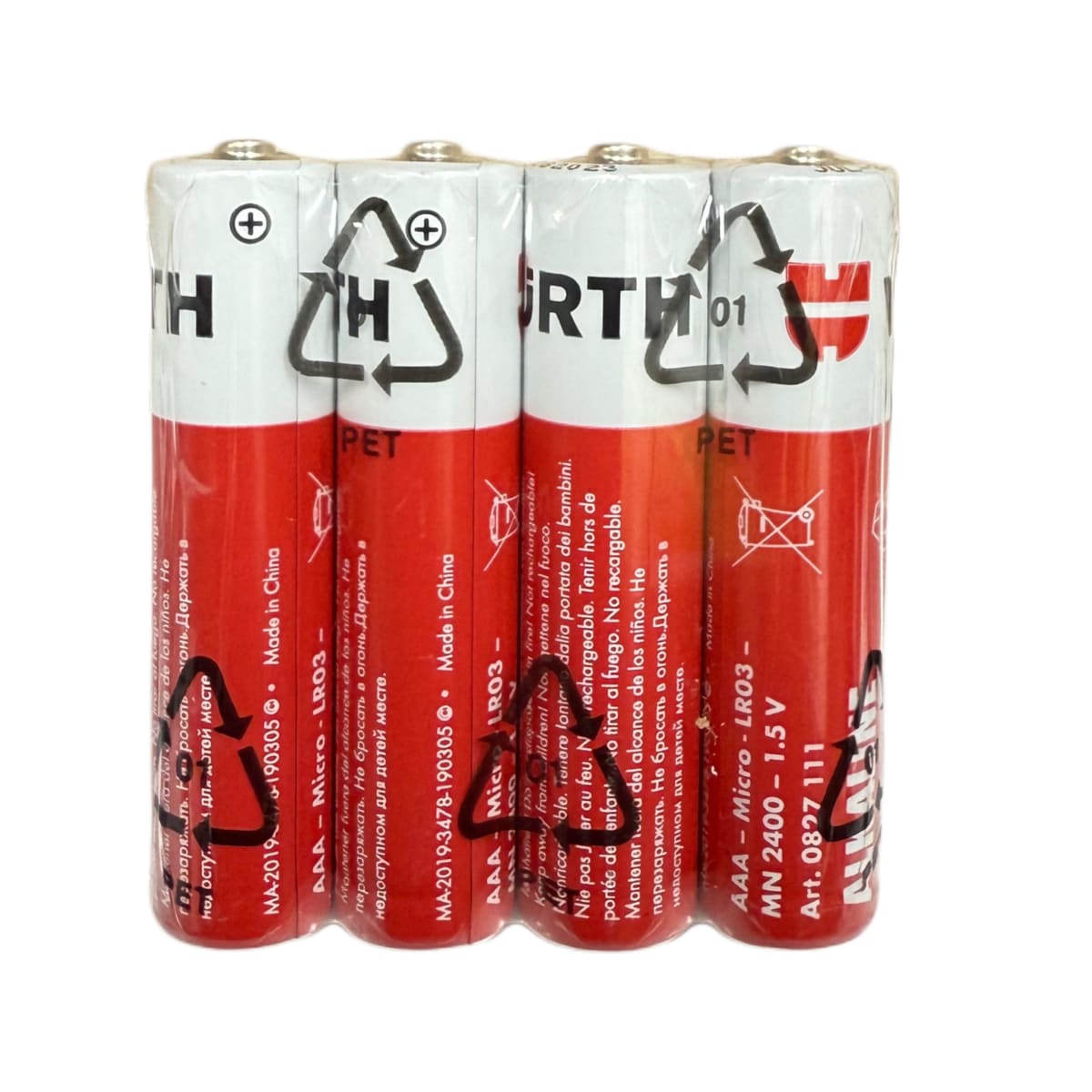 PILAS ALCALINAS (AAA) PACK 4 UND WURTH 1.5V LR033