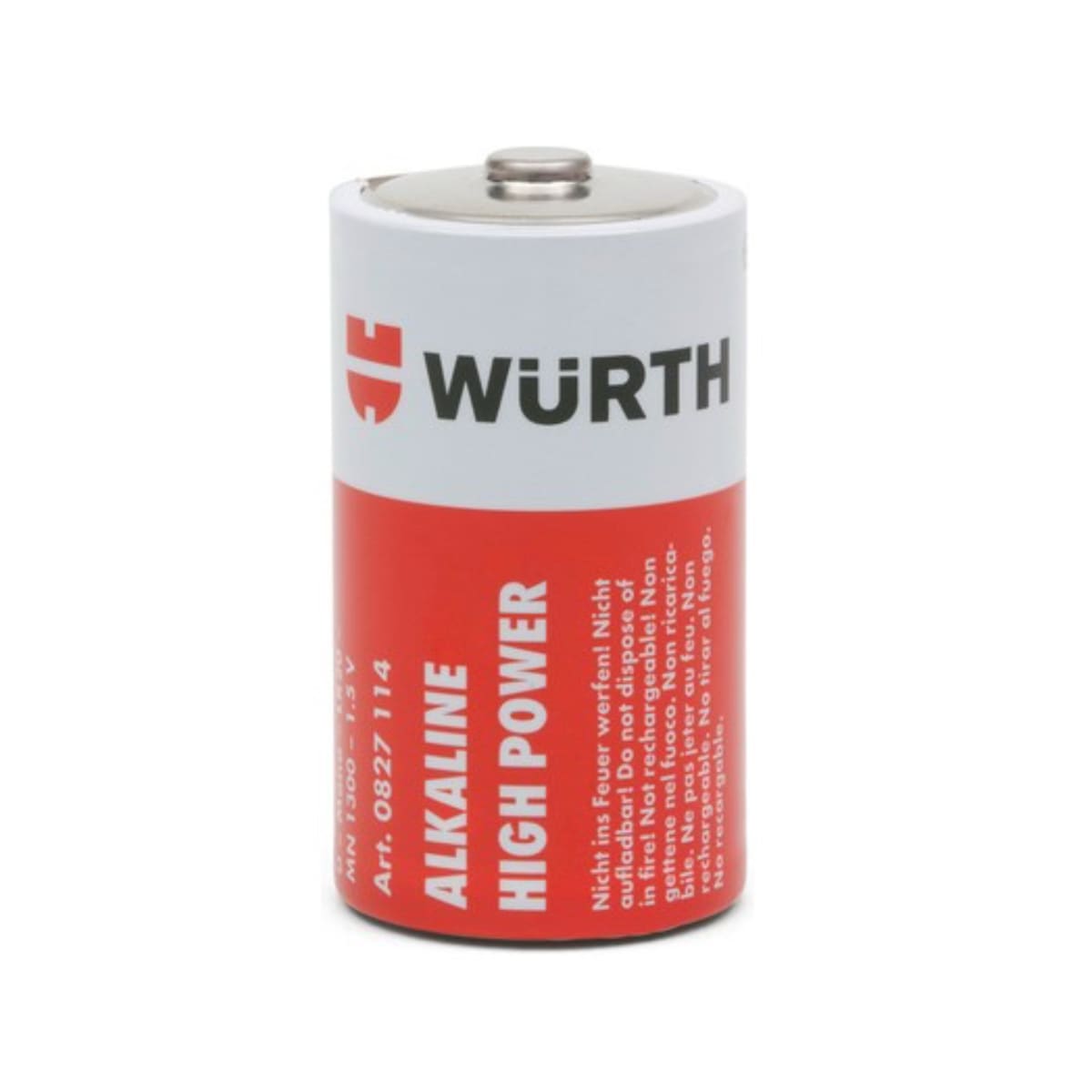 PILAS ALCALINAS (D) PACK 2 UND WURTH 1.5V LR20 0