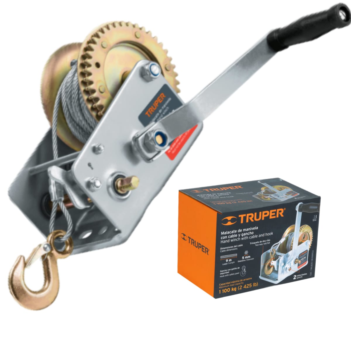 Tecle (malacate) De Manivela 1100 Kg Con Cable 0