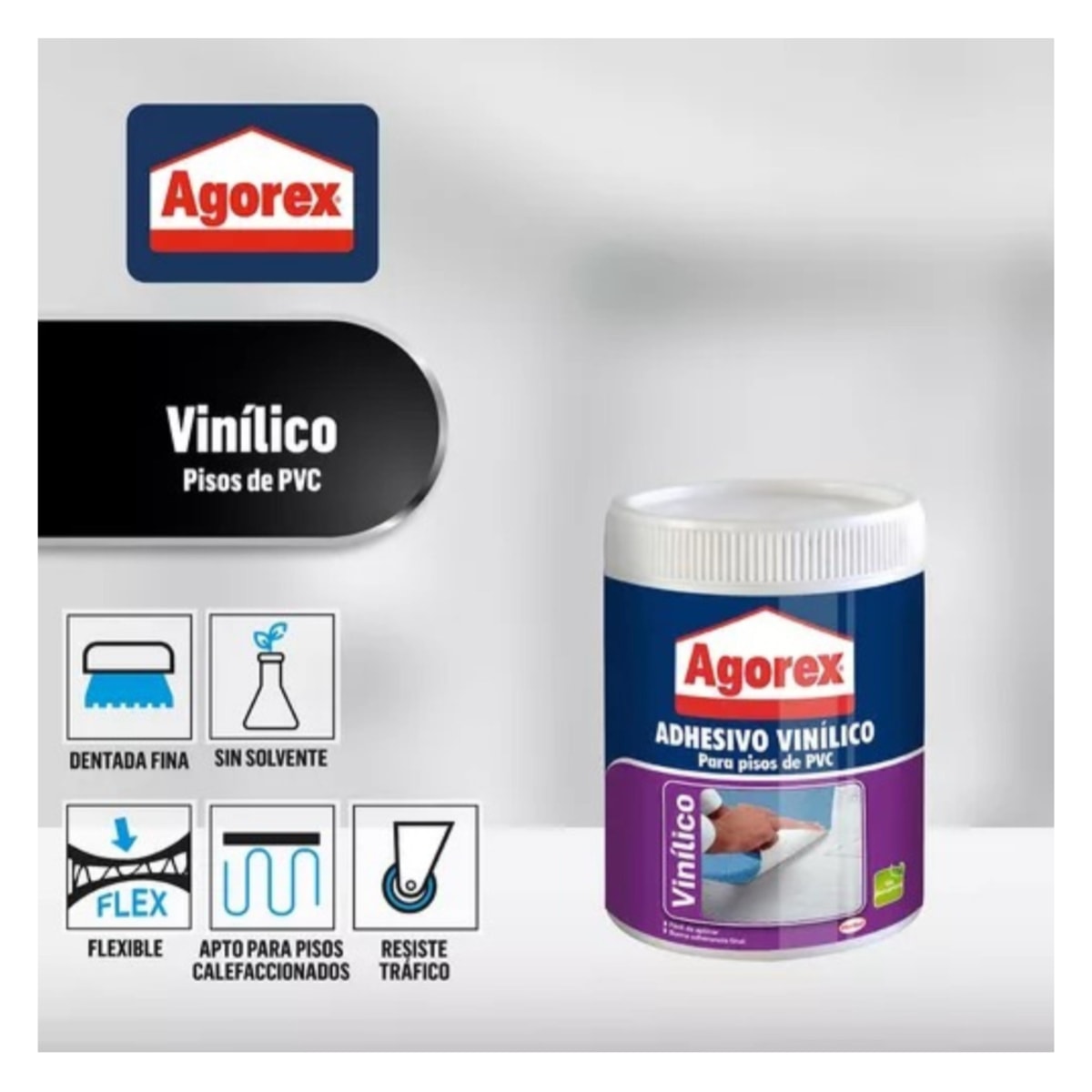 Pegamento Adhesivo Agorex Vinilico 900gr Para Pisos De Vinil Y Pvc2