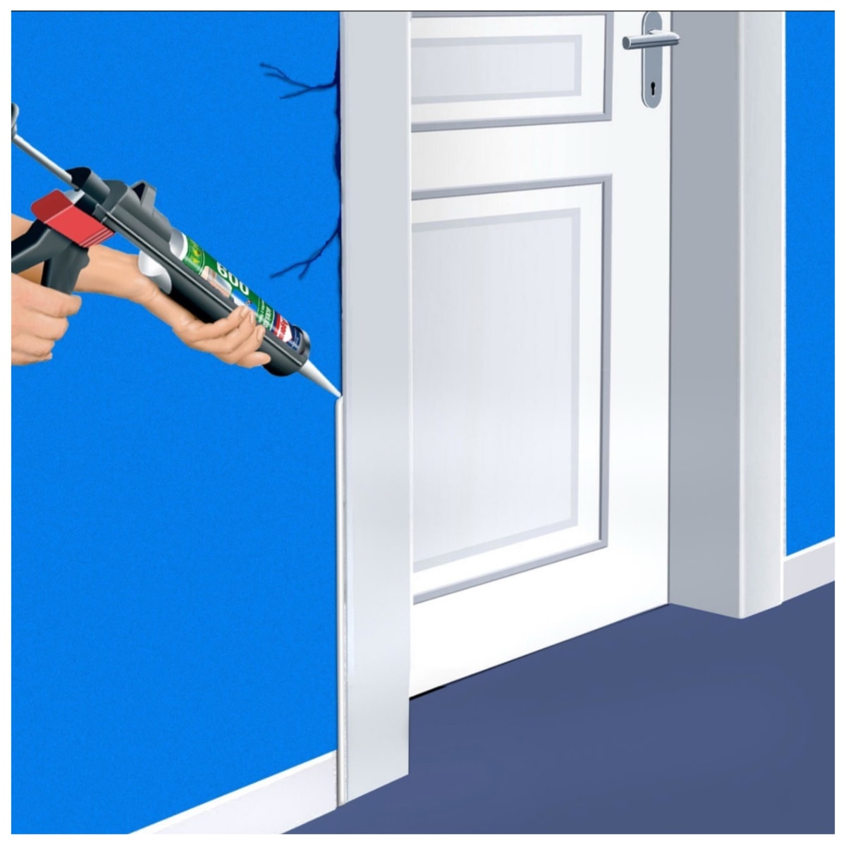 Silicon Acrilico 600 Pintable Agorex Blanco Sellador Ventanas Y Puertas 300ml4