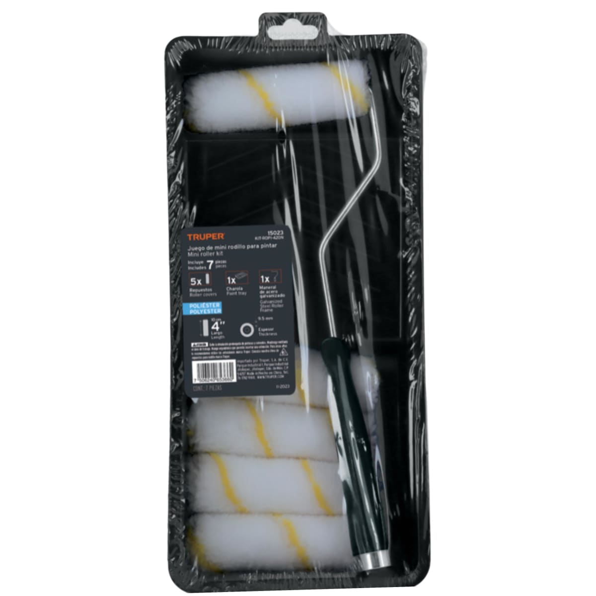 Kit De Rodillo Para Pintar, Maneral, Charola Y Felpa 15023 Truper2