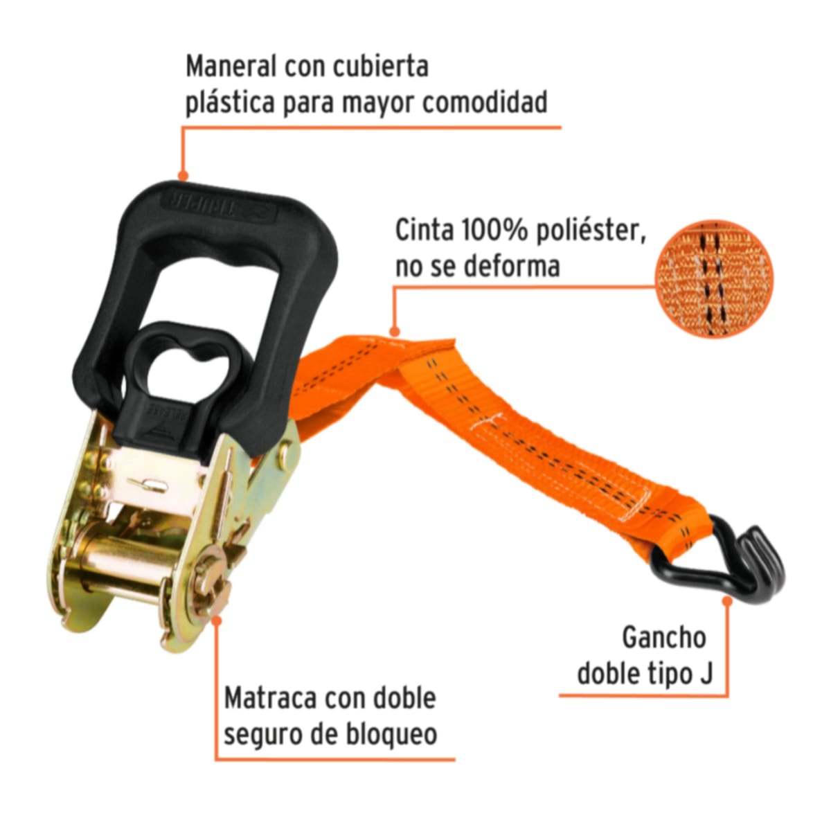 Eslingas Sujetador Amarre 1.000kg Amarra Carga Moto Bici Mercaderia Truper Su-1000c.4