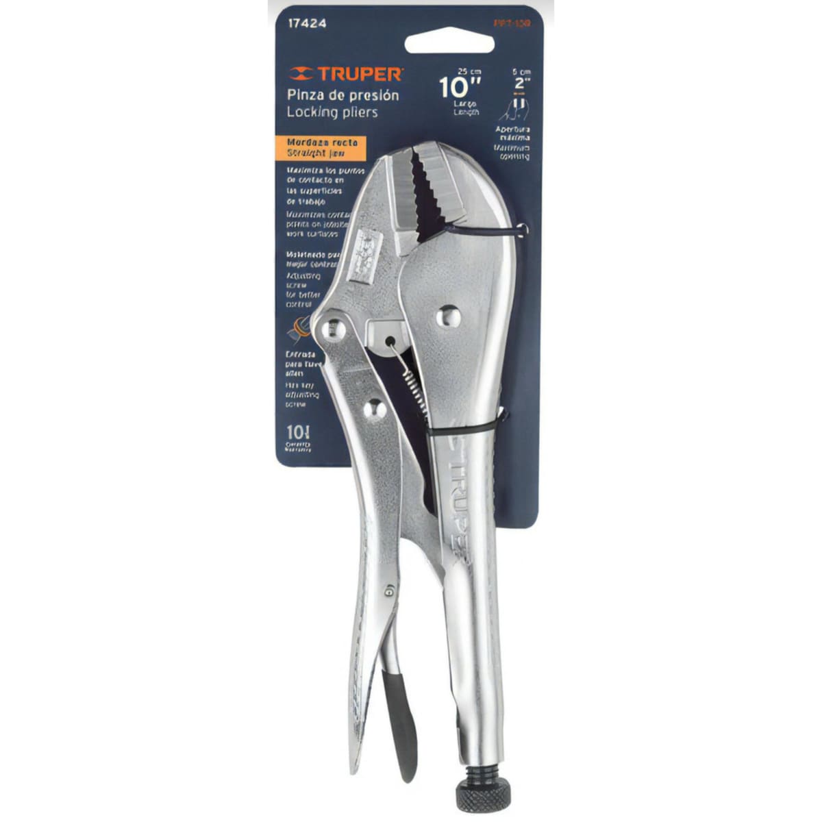 Alicate Caiman Recto 10 Pulgadas Pinza De Presion Truper 0