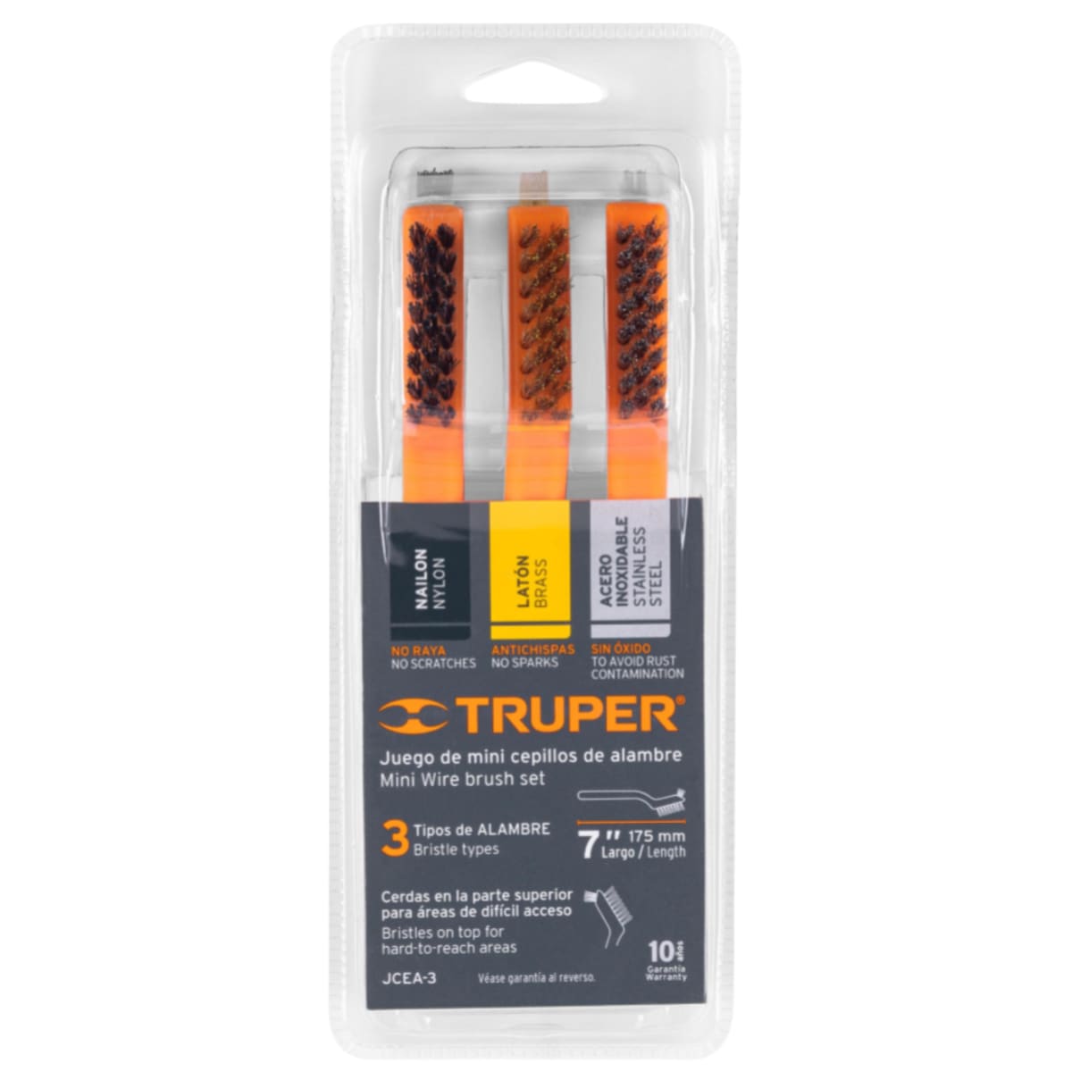 Juego Set De Mini Cepillos Alambre Truper Acero Latón Nylon2