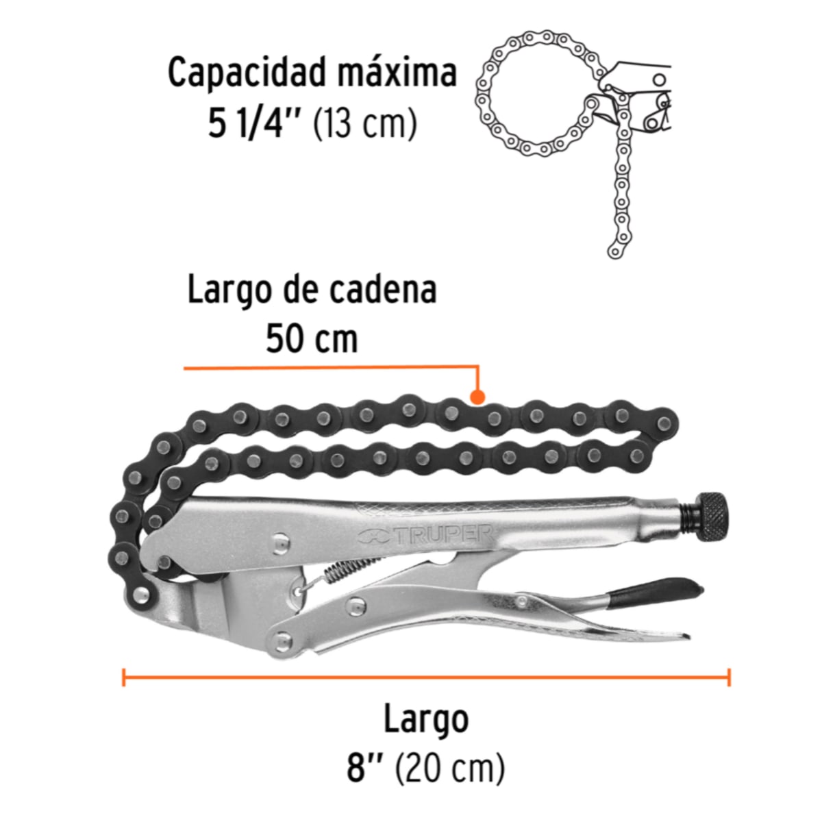 Caiman Cadena 8 Pulgada 13cm 5.1/4 Truper2
