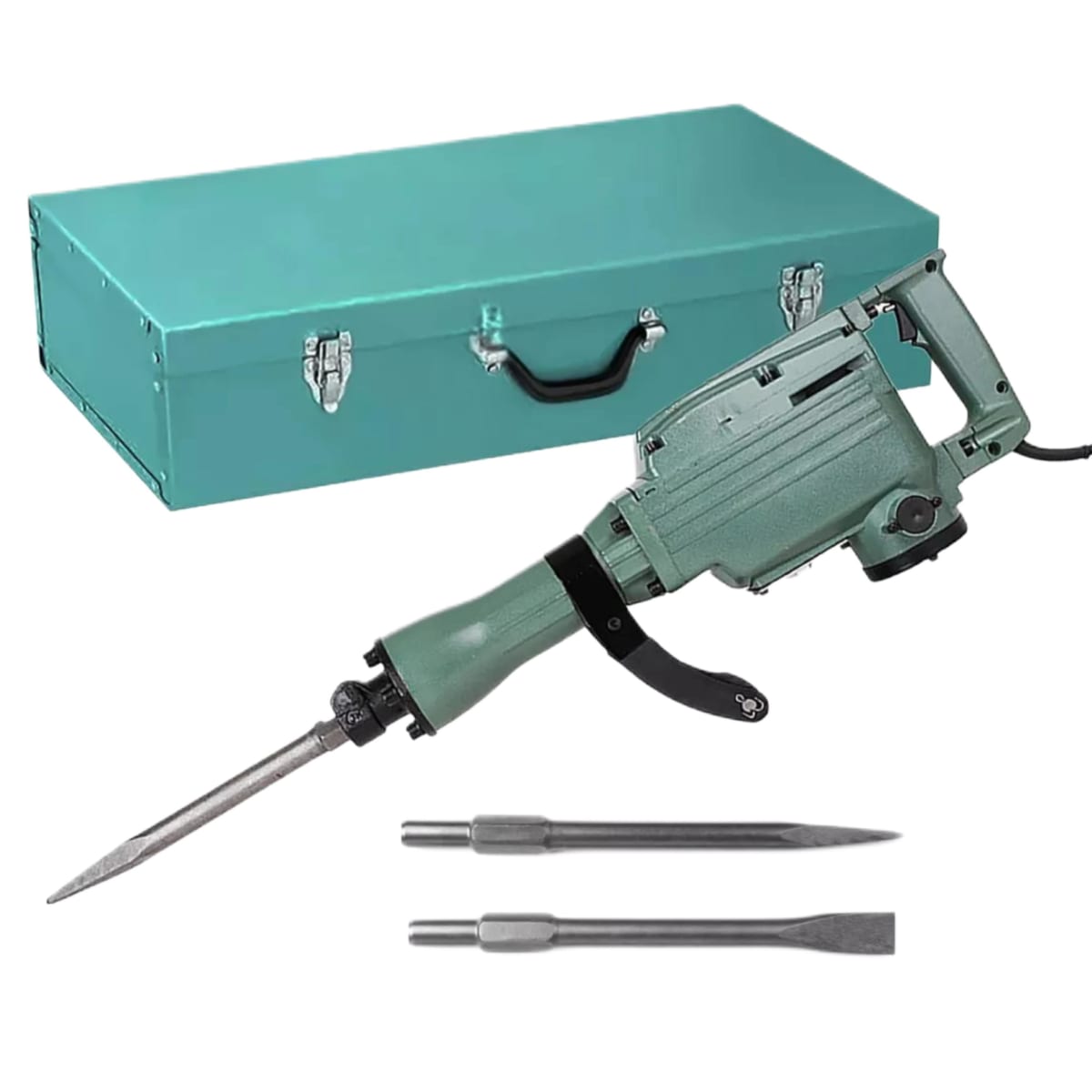 Martillo Demoledor Cango 15kg 2400w Toma Hexgonal + Punto + Cincel 1