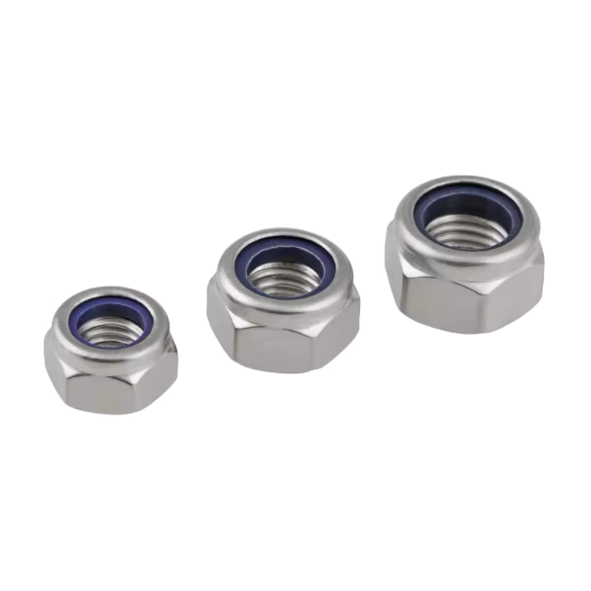 Tuerca Seguro Nylon Métrica Inox M6 O 6mm Pack 50 Hex Con Freno3