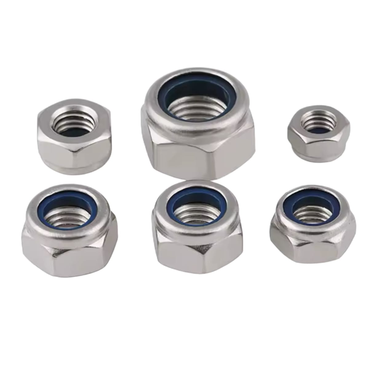 Tuerca Seguro Nylon Métrica Inox M6 O 6mm Pack 50 Hex Con Freno4