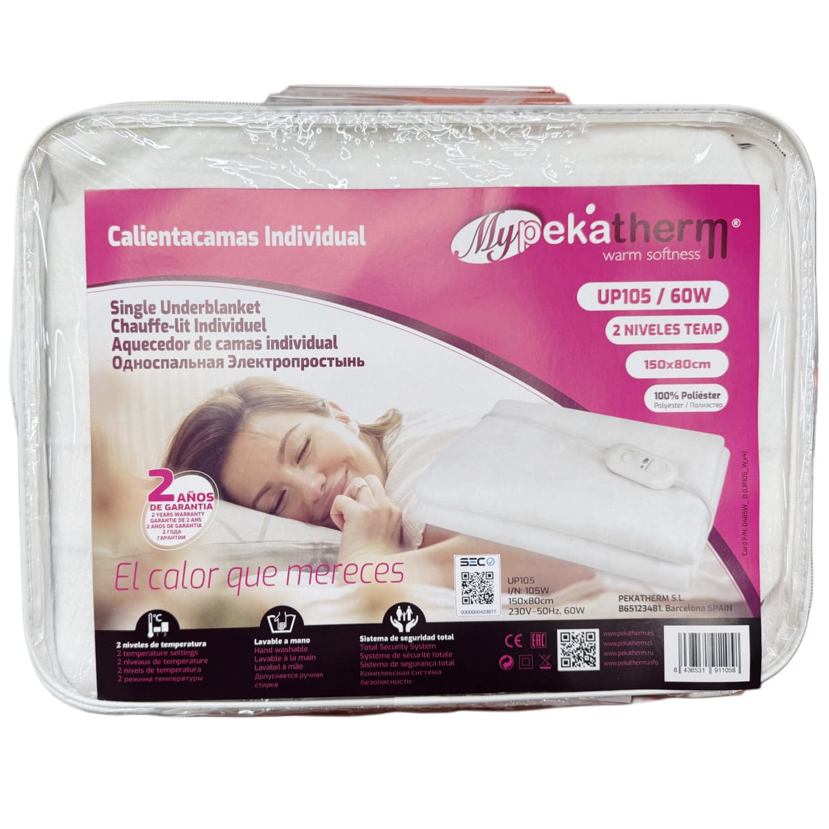 Calientacama 1 - 1/2 Individual 2 Niveles Temperatura 1.5 Plaza Up105 0