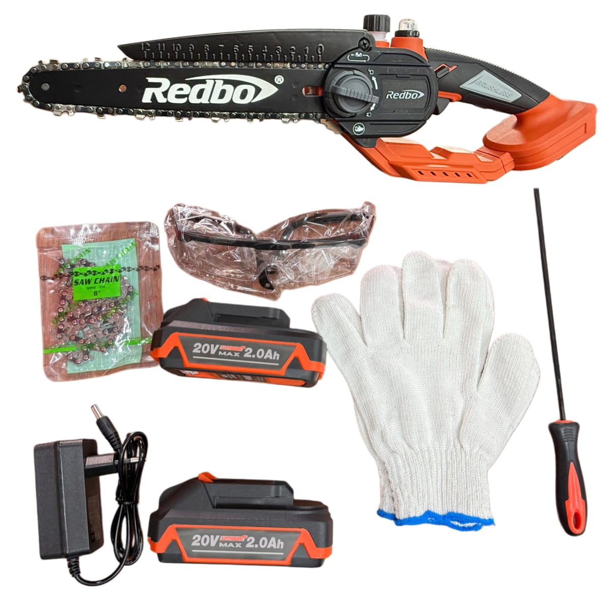 Mini Motosierra Inalámbrica Redbo 20V 2 Baterías + Accesorios2