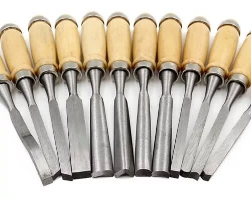 Gubias 12 piezas profesional mango de madera2