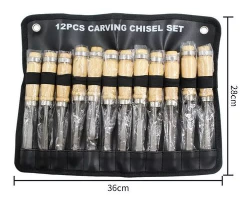 Gubias 12 piezas profesional mango de madera5