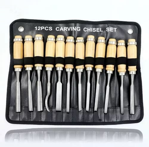 Gubias 12 piezas profesional mango de madera6