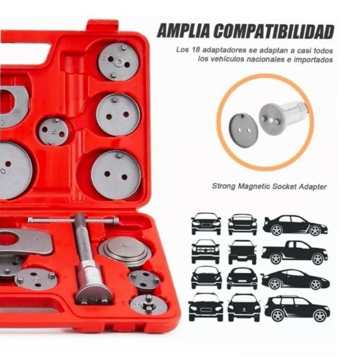 Set Prensas Compresor Caliper Freno Delantero Y Trasero 21 pcs Autos Y Camionetas3