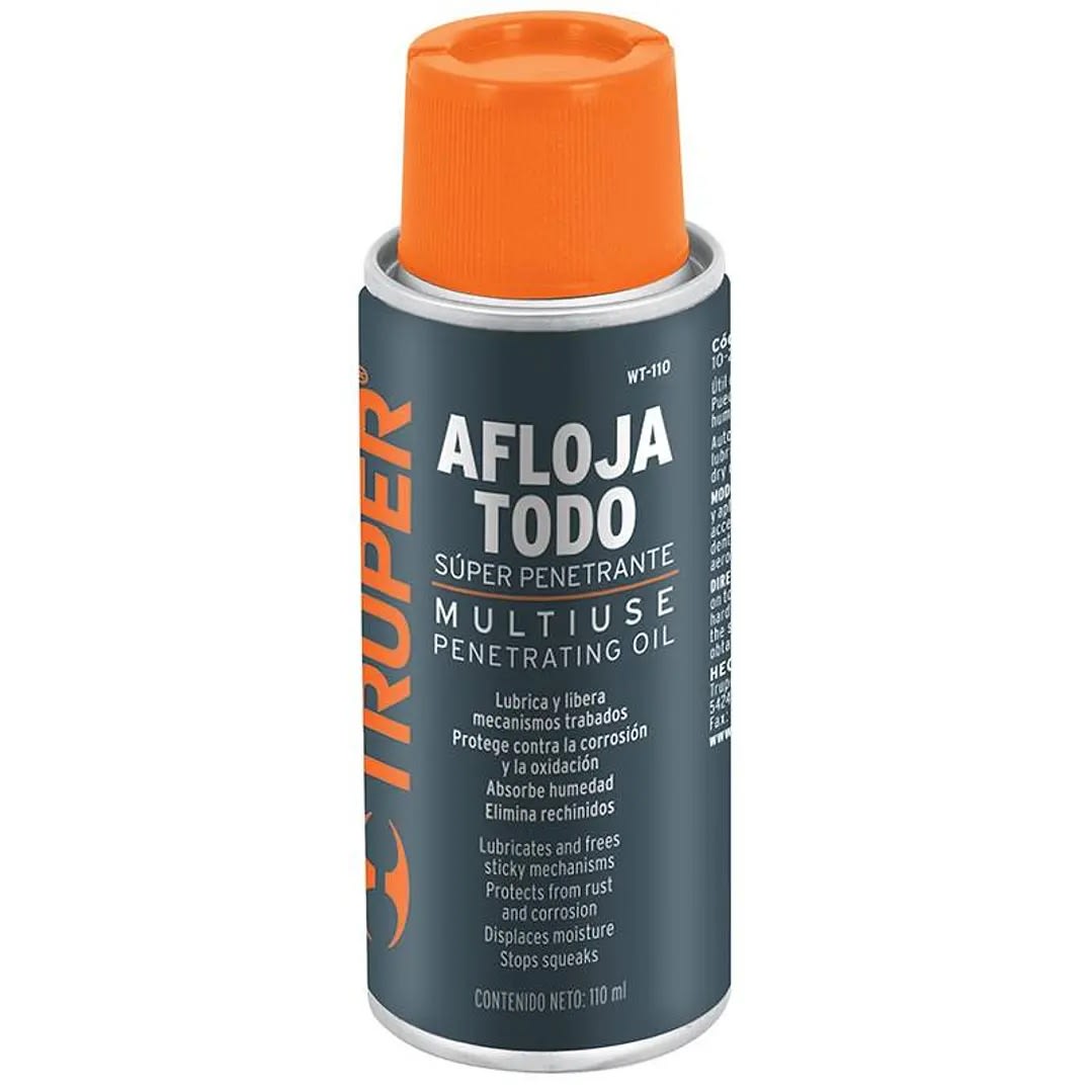 Aceite lubricante anticorrosivo afloja todo truper en aerosol 110 Ml2
