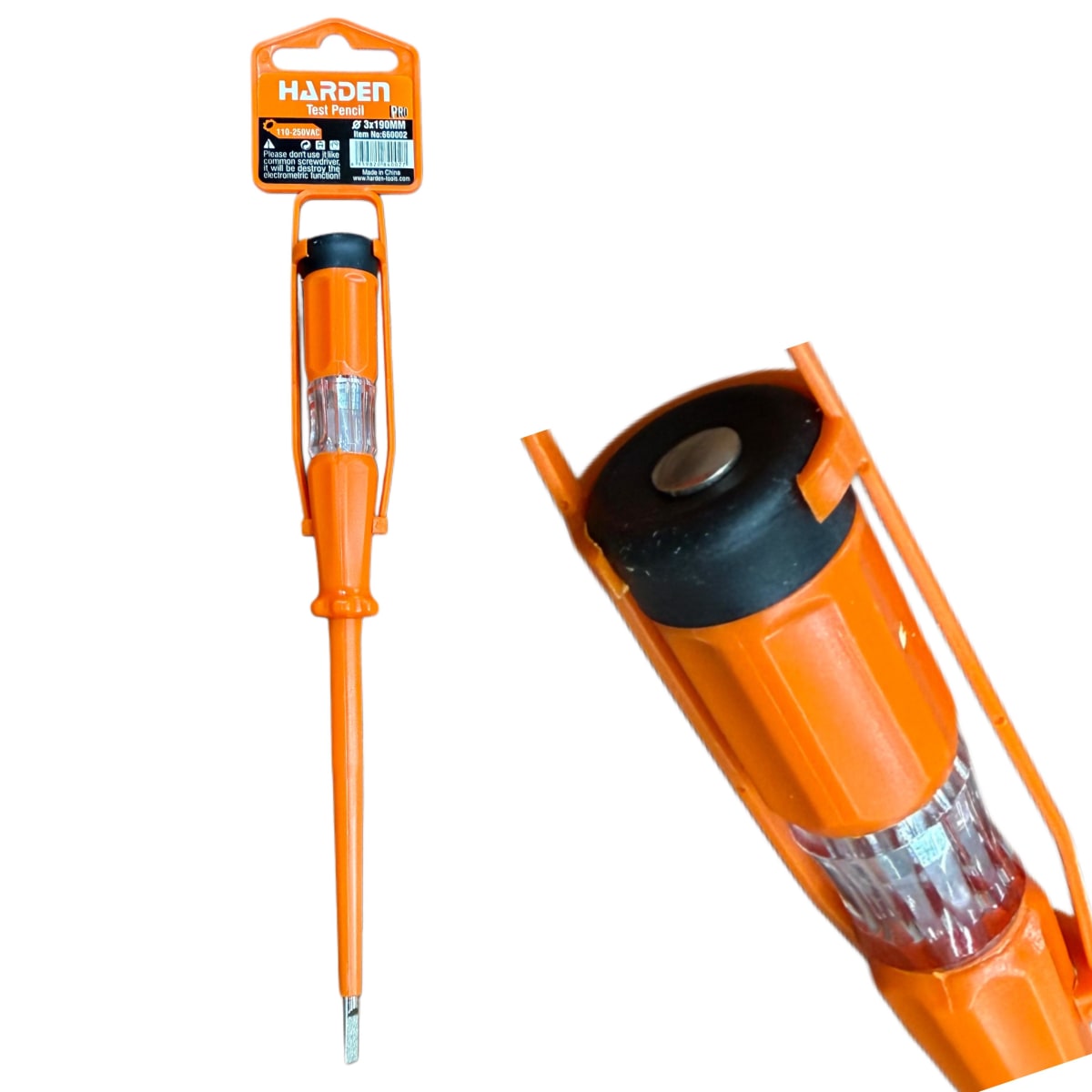 Detector De Voltaje Busca Polo Tipo Luminoso Paleta 190mm Harden3