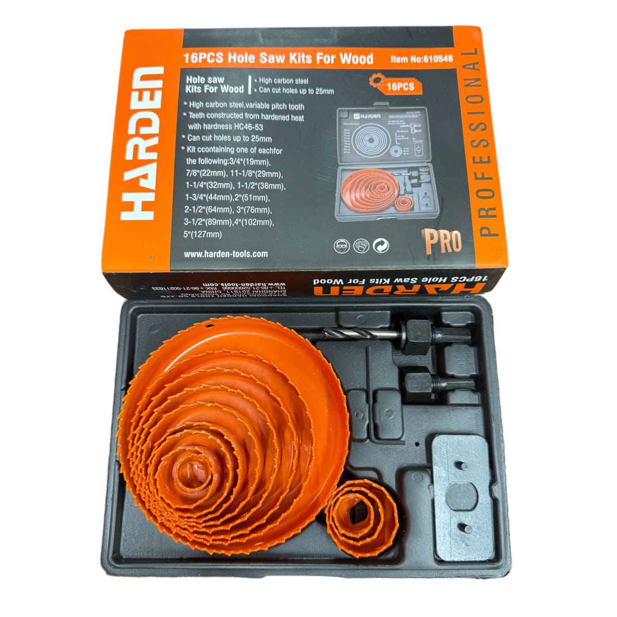 Juego Sierra Copa 16pcs Para Madera Cerradura Puestas Harden2