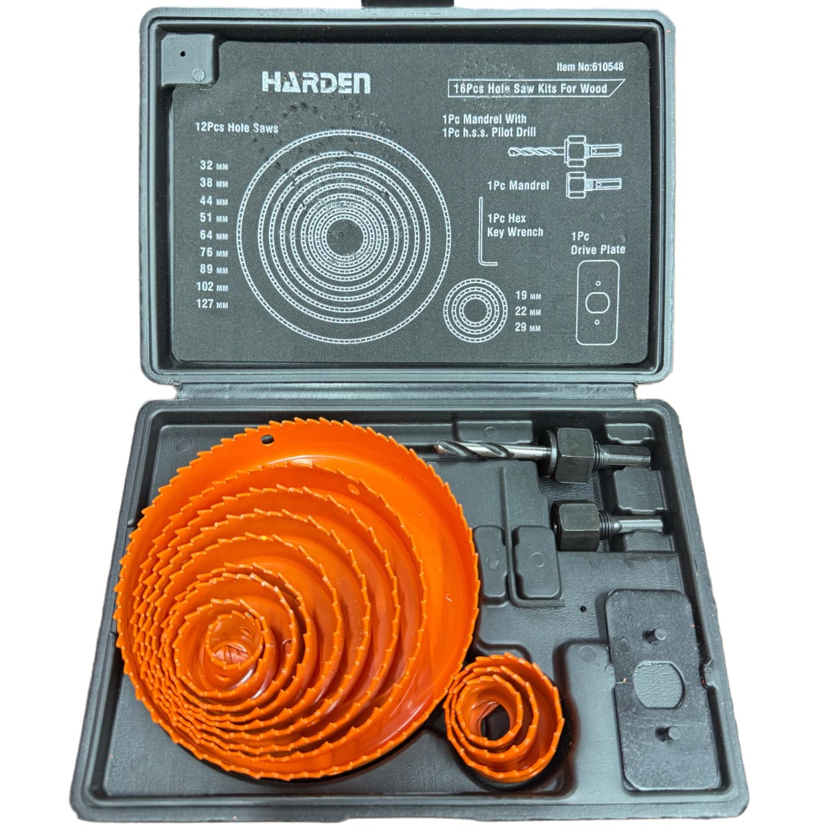 Juego Sierra Copa 16pcs Para Madera Cerradura Puestas Harden 0