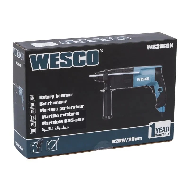 Rotomartillo SDS Plus 620W Wesco WS3160K8