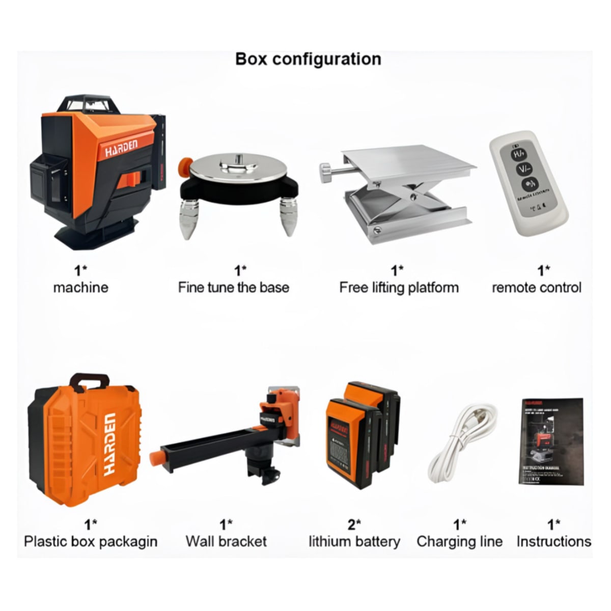 Nivel Laser 16 Lineas Verdes Profecional Recargable Harden3