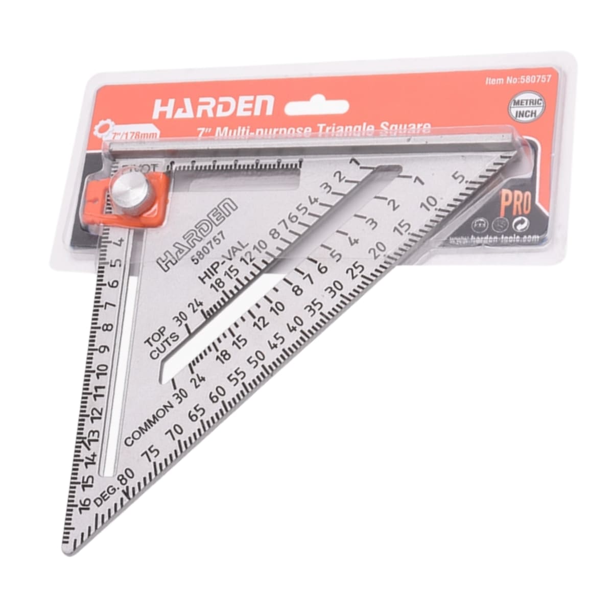 Escuadra Rapida Triangular 7 pulgadas Combinada Milimetro Harden3