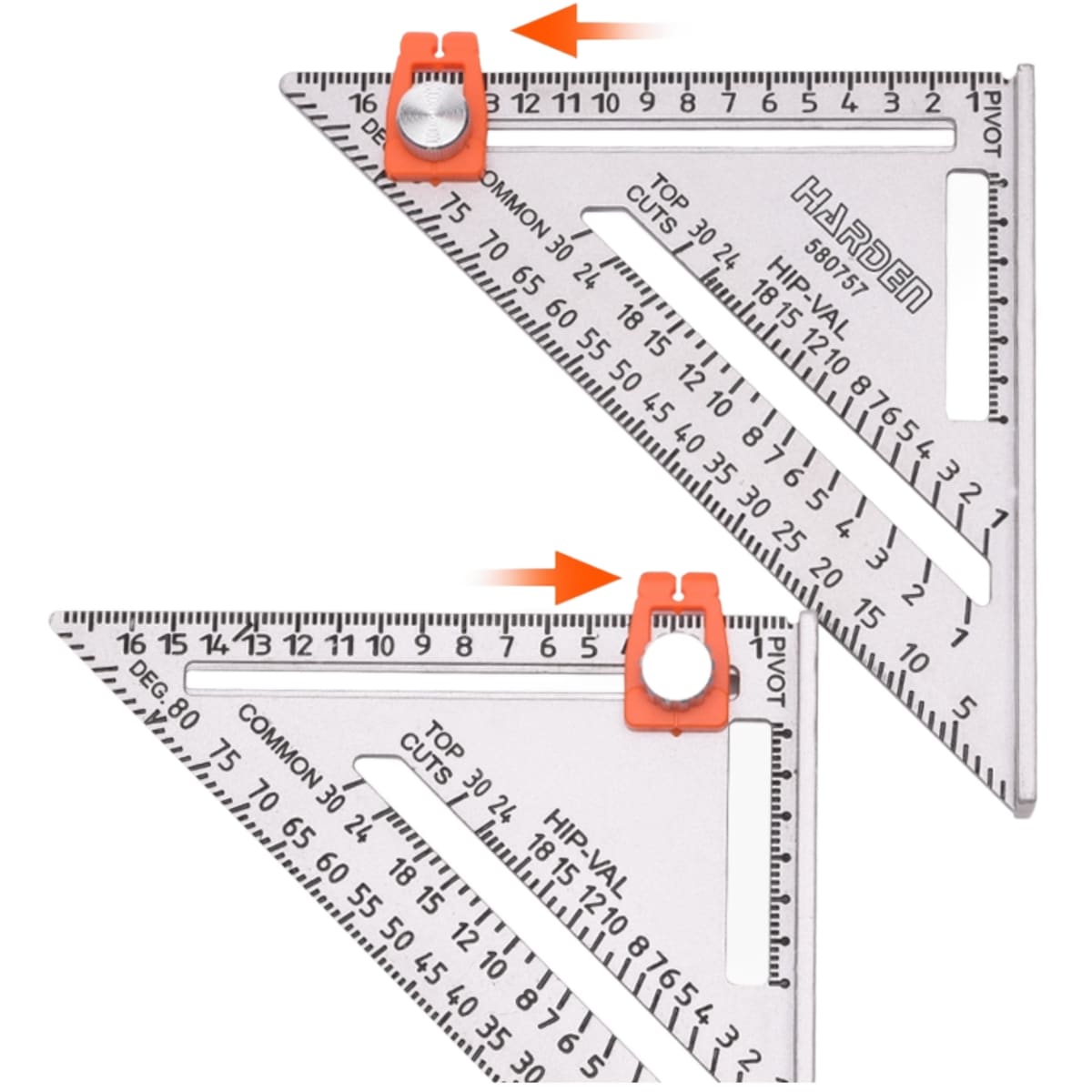 Escuadra Rapida Triangular 7 pulgadas Combinada Milimetro Harden2