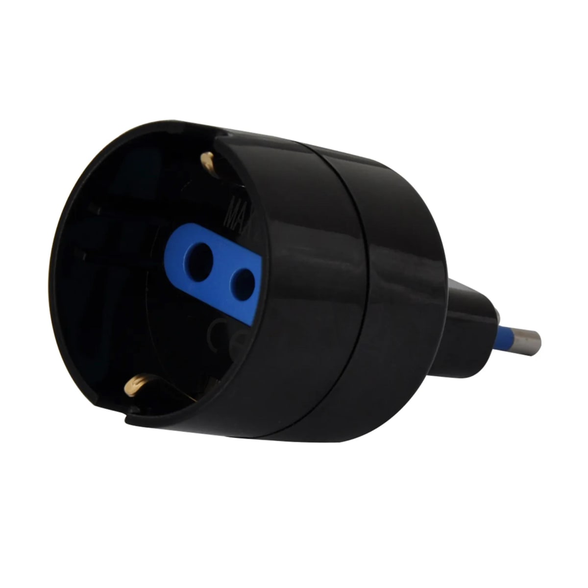 Adaptador Schuko Con Proteccion 2p+t 10a 250v Negro 2500w2